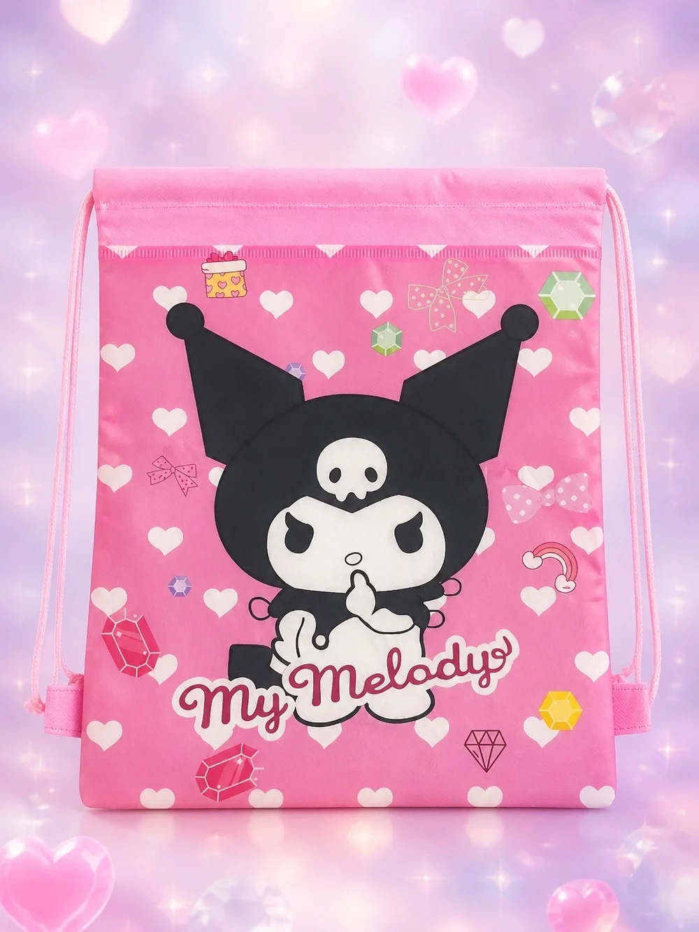 Sanrio My Melody Medium Size Nylon  Drawstring Bag
